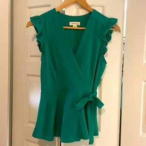Kelly green wrap top